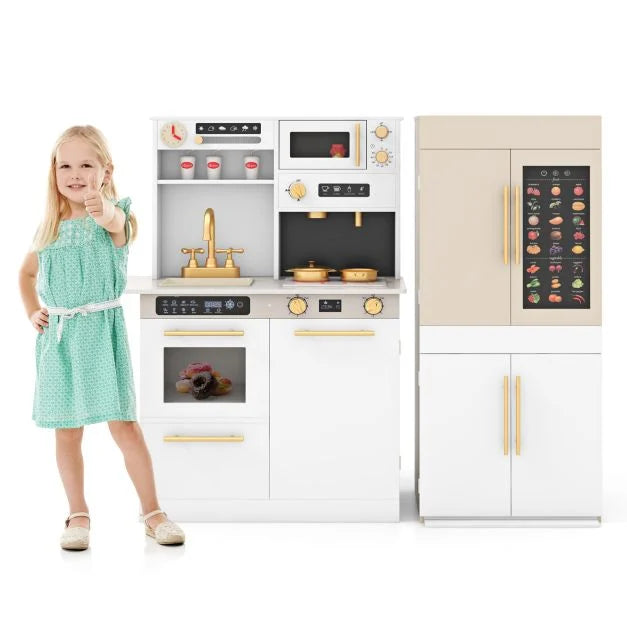 Fun Kids Play Kitchen with Refrigerator – 2-Piece Pretend Cooking Set