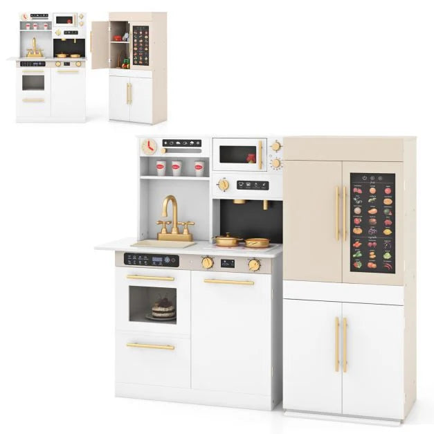 Fun Kids Play Kitchen with Refrigerator – 2-Piece Pretend Cooking Set