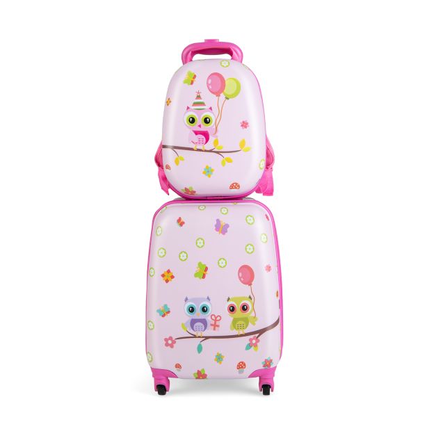 2-Piece Children’s Luggage Set with Wheels and Height-Adjustable Handle