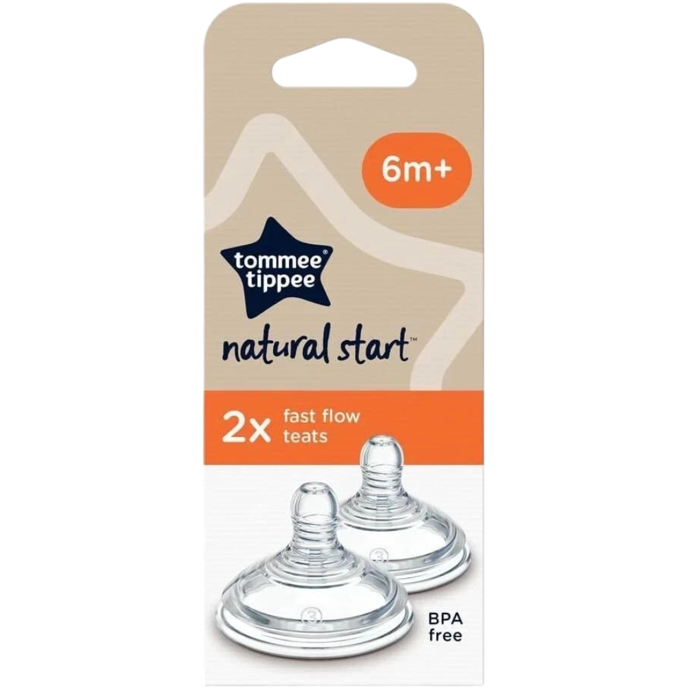 Tommee Tippee Closer to Nature Baby Bottle Teats 6 Pack Breast-Like Anti-Colic Nipples