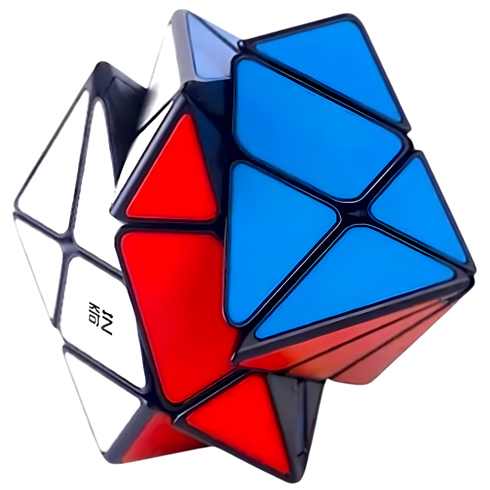 QiYi Axis Cube Black Sticker Speed Puzzle, 3x3 Shape Mod Brain Teaser for Kids and Adults