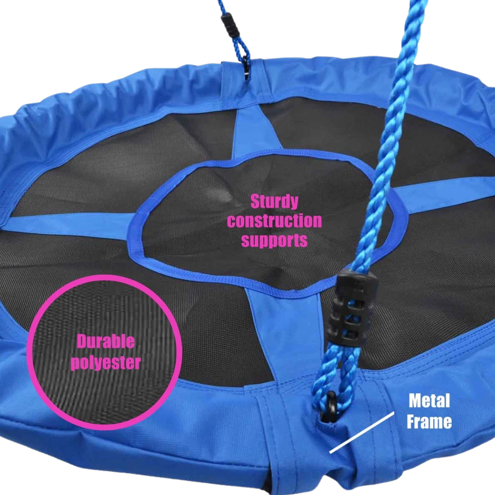 Giant Padded Fabric Crow's Nest Rope Swing Spider Web Outdoor Garden Seat 100 Cm for Kids