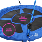 Giant Padded Fabric Crow's Nest Rope Swing Spider Web Outdoor Garden Seat 100 Cm for Kids