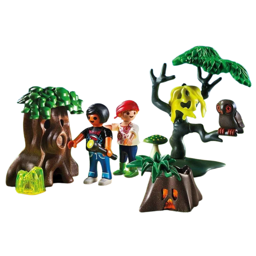 Playmobil 9156 Night Walk Playset Uv Flashlight Glow Trees Ghost Figures 2 Figures Ages 4+