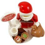 LEGO Santa Minifigure Father Christmas with Sign Cookies Sack Table Mug Genuine Figure
