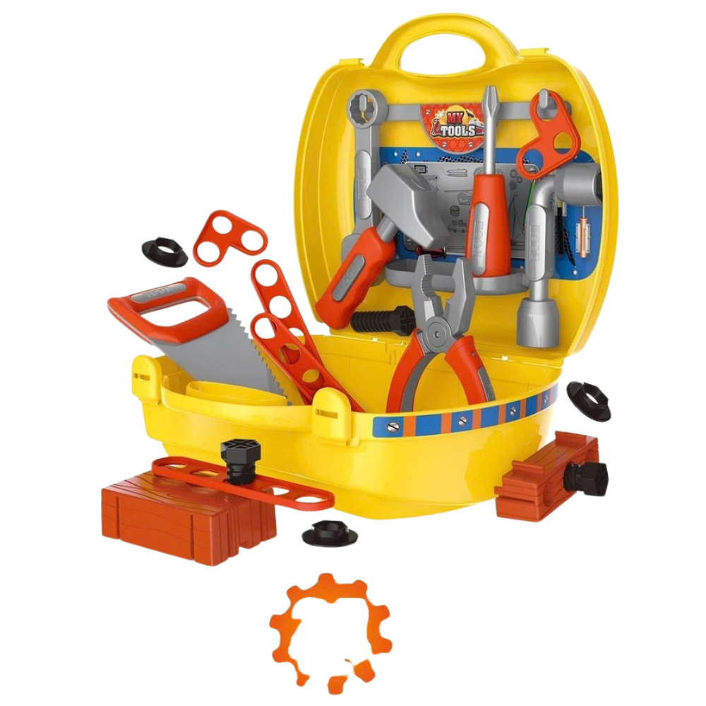 Kids Tool Set Toy Workbench 25 Pcs Pretend Play Hammer Screwdriver Kit with Backpack