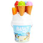 Toyland Bluey & Bingo 14 Piece Bucket Scoop Set with Ice Cream Cones Beach Toys