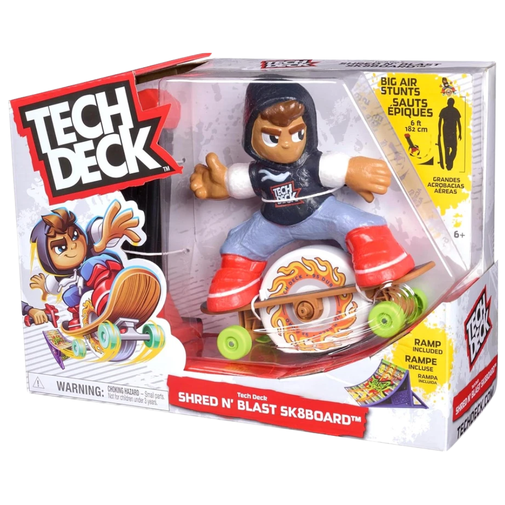 Tech Deck Shred N Blast Motorised Fingerboard Skateboard Ramp Toy Kids 6+ 90 Characters