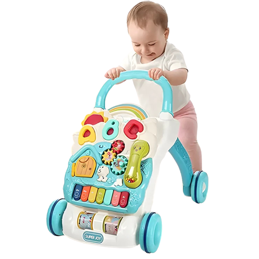Multifunctional 2-in-1 Baby Walker with Detachable Activity Centre, Lights, Music and Piano Keys