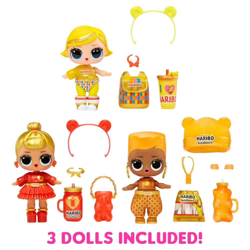 L.O.L. Surprise Loves Mini Sweets x HARIBO Goldbears Deluxe 3 Doll Collectible Set
