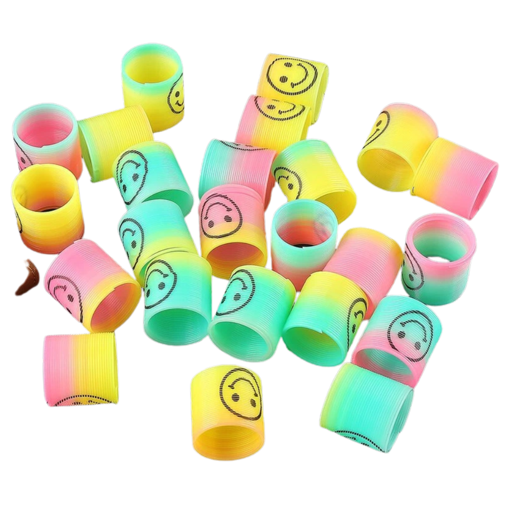 24x Mini Rainbow Plastic Slinky Toys Party Bag Fillers