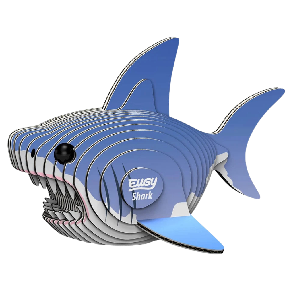 Eugy Shark 3d Craft Cardboard Model Kit Creative Puzzle Toy for Kids Ages 6+ Eco-Friendly Fun