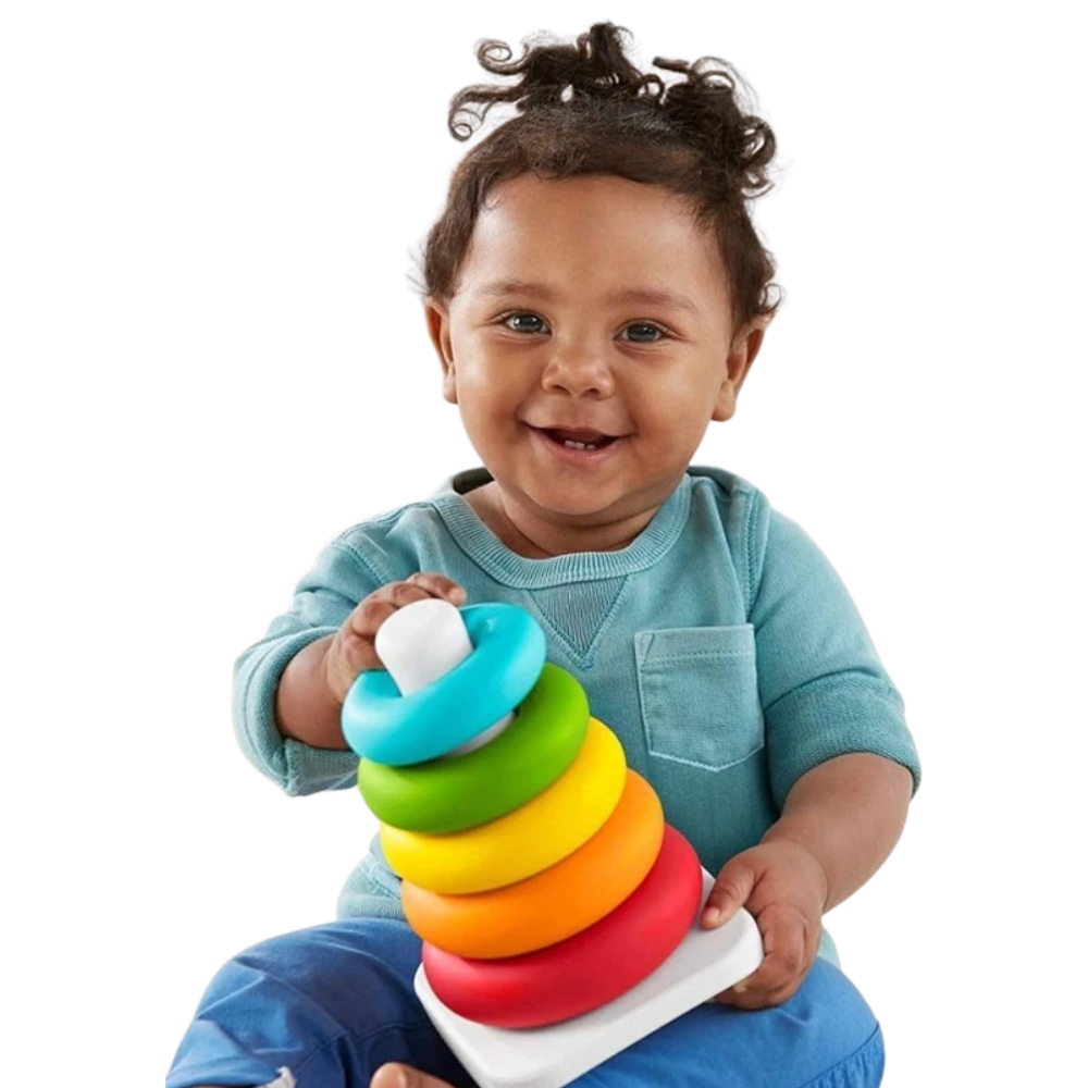 Fisher-Price Rock-a-Stack Plant-Based Toy 5 Colorful Rings Stacking Baby Toy 6 Months+ Fun