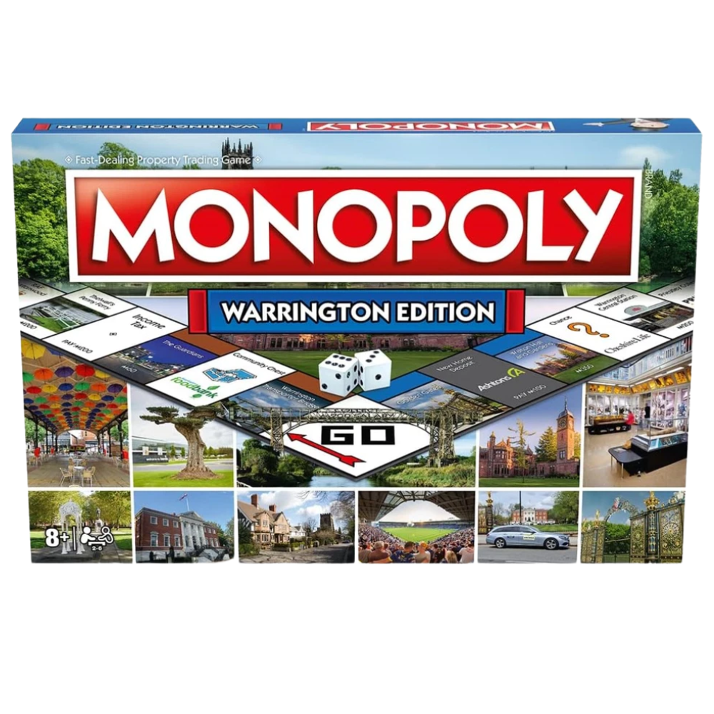 Monopoly Warrington Edition Board Game Winning Moves Family Game for Ages 8+