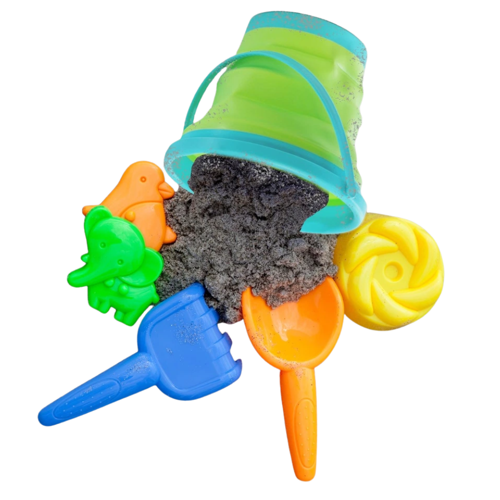 Kids Foldable Beach Bucket Collapsible Sandpit Toy Outdoor Travel Toy Blue