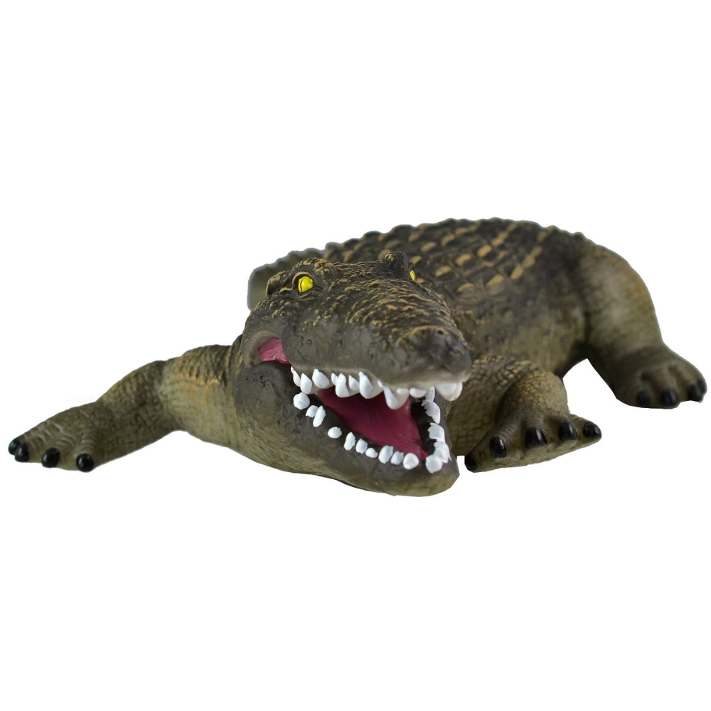 Large Soft Rubber Crocodile Alligator Toy, Realistic Wildlife Figure Gift for Kids