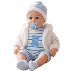 Baby Doll Boy Lifelike 18-Inch Soft Bodied Dolly Toy with Blue Outfit for Kids Pretend Play