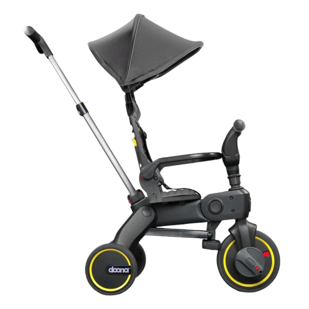 Doona Liki Baby Trike S1 Foldable Toddler Tricycle Adjustable Seat & Uv Canopy Grey