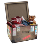 Large Collapsible Vintage Storage Box Folding Jumbo Toy Chest with Lid
