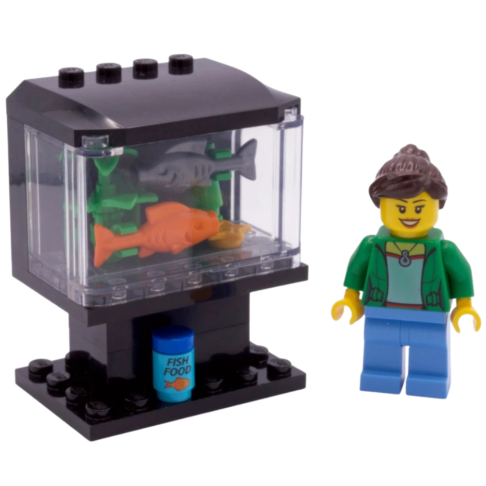 Lego Fish Tank Custom Model Kit Made with Genuine Lego Bricks Aquarium Display Accessory