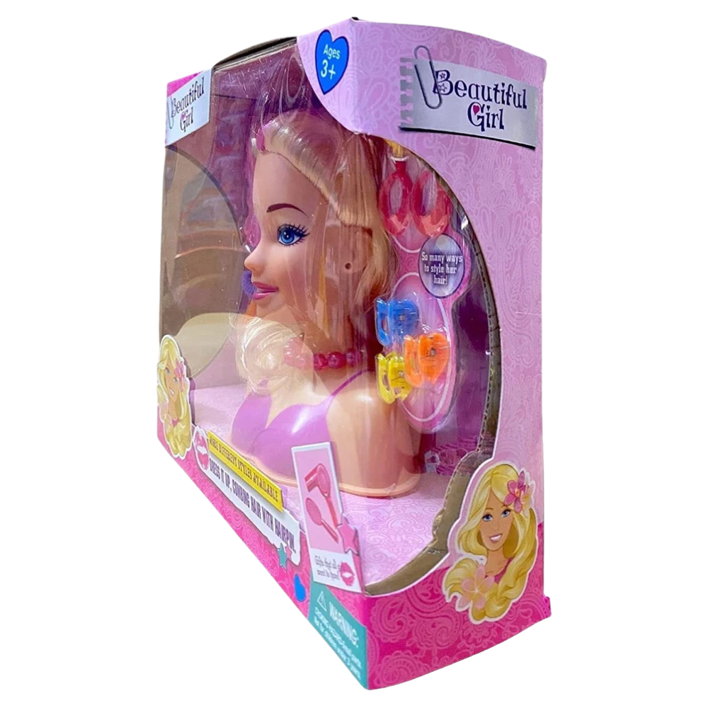 PEBBLE HUG Hair Styling Head Doll Play Set for Girls with Accessories