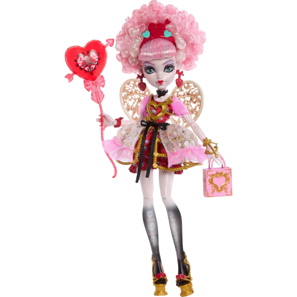 Monster High Scary Sweet Birthday Cupid Asteria Doll with Party Accessories Collectible Toy
