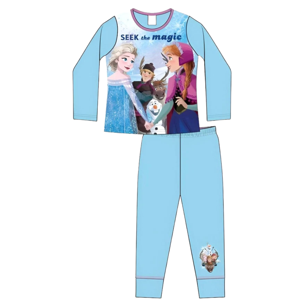 Disney Frozen Girls Pyjama Set Elsa Anna Olaf Nightwear