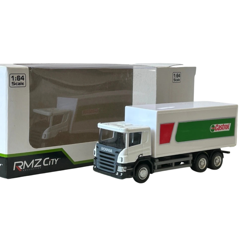 Rmz City Scania P-Series Castrol Swedish Diecast Lorry Truck Model Toy 1:64 Scale Collectible