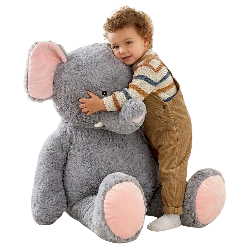 40 Inch Jumbo Elephant Plushie Giant Teddy Soft Stuffed Animal Toy for Boys and Girls