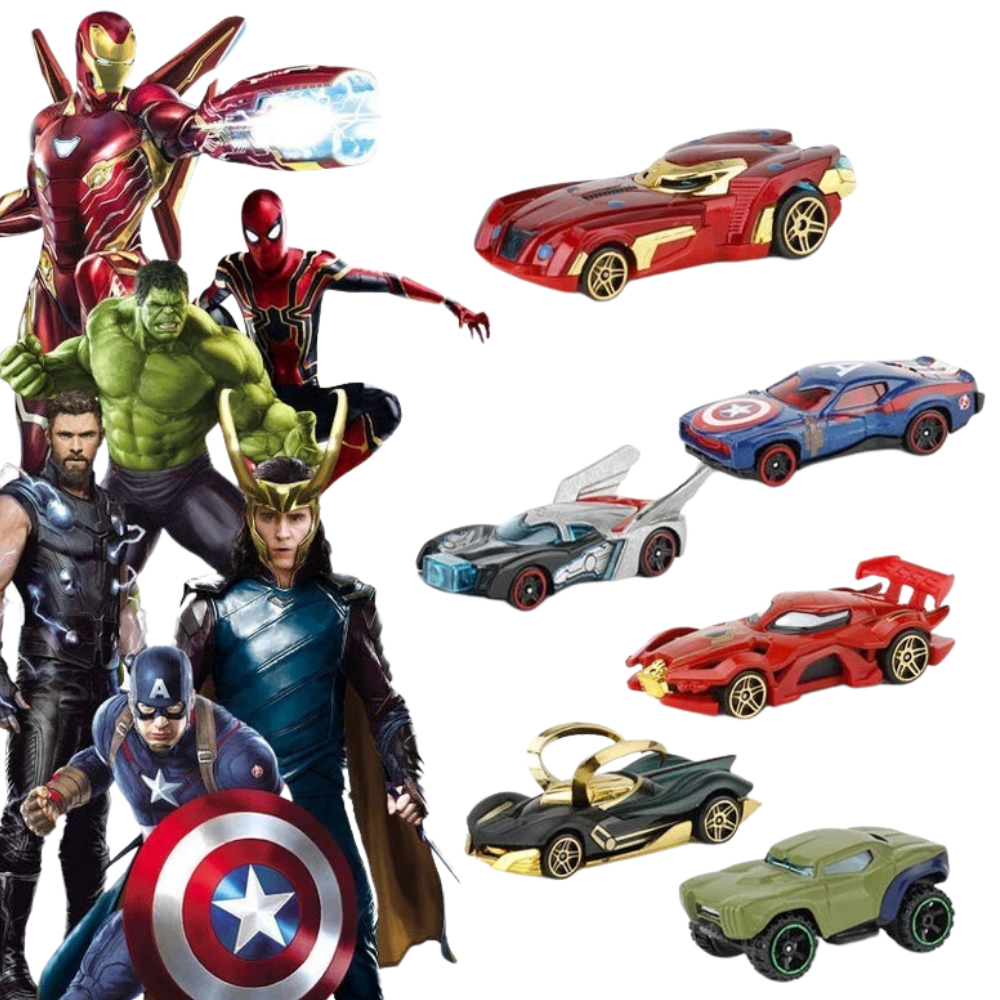 6PCS Pixar Avengers Cars Toy Set 1:64 Die-Cast Racing Vehicles Kids Gift Collection