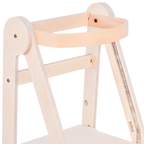 MamaToyz Folding Learning Tower V2 Natural Wooden Toddler Safety Platform