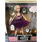 Long Hair Doll Emily with Accessories, Dress and Handbag, Fashion Toy Gift for Girls