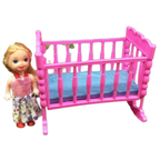 Mini Doll Bed Cot Furniture for Shelly Sized Dolls Pink & Blue