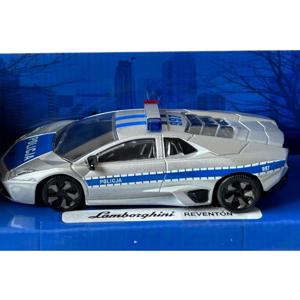 Lamborghini Reventon Italian Polish Police Car Metal Diecast Model Toy 1:43 Scale Collectible