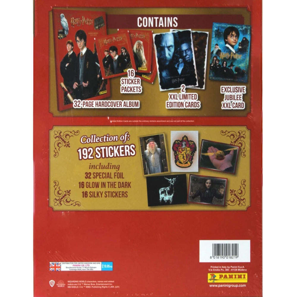 Panini Harry Potter Witches & Wizards Sticker Treasure Box Hardcover Album Collection Set