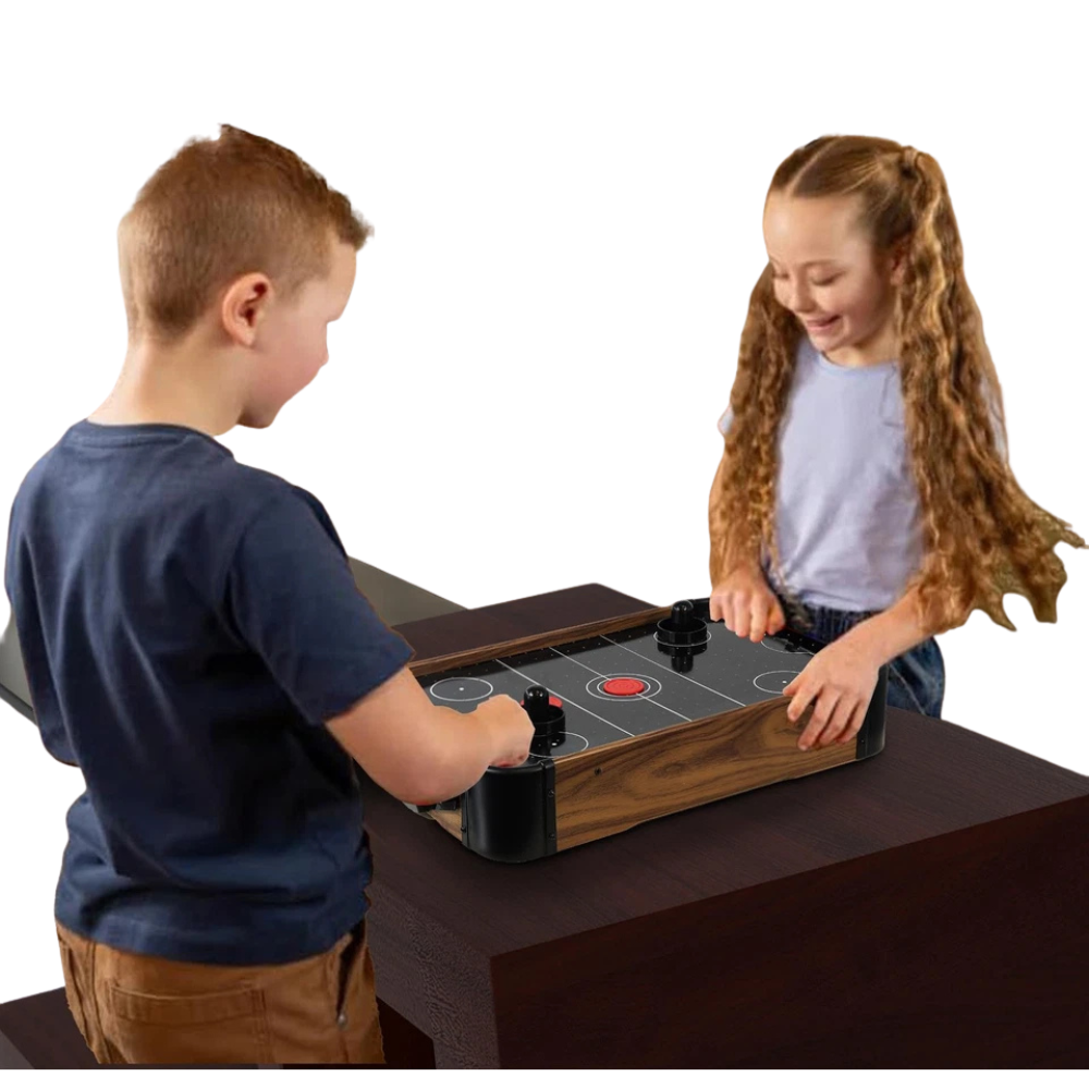 Mini Air Hockey Tabletop Game with Fans 2 Pucks 2 Pushers Kids Adults Arcade Sports Game