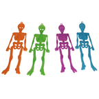 48x Colourful Plastic Skeleton Skull Halloween Party Bag Filler Toys