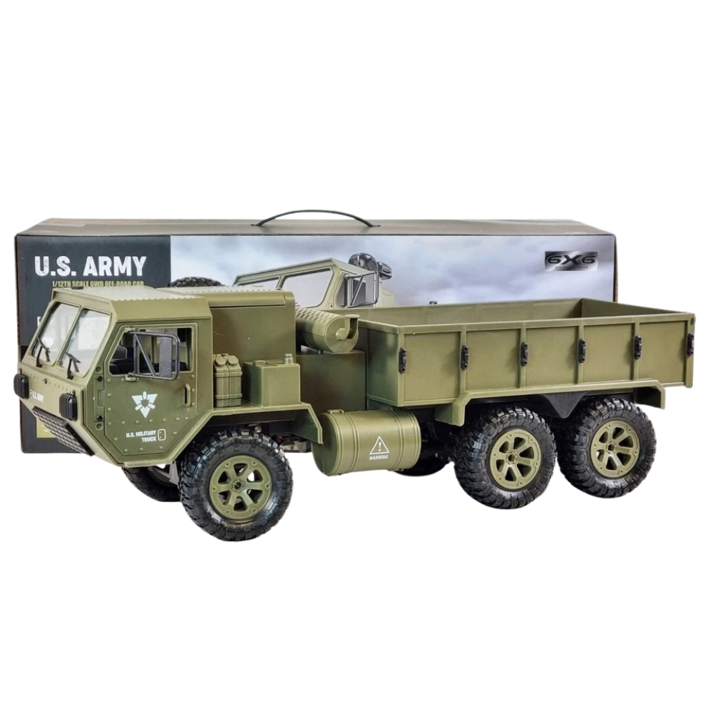Fayee Fy004a Rc Military Truck 6wd 1:12 Scale 2.4ghz 15km/h Led Kids Toy Off-Road Vehicle 8+ Army