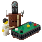 LEGO Pool Table & Darts Board Set Snooker Pub Games Room Accessory
