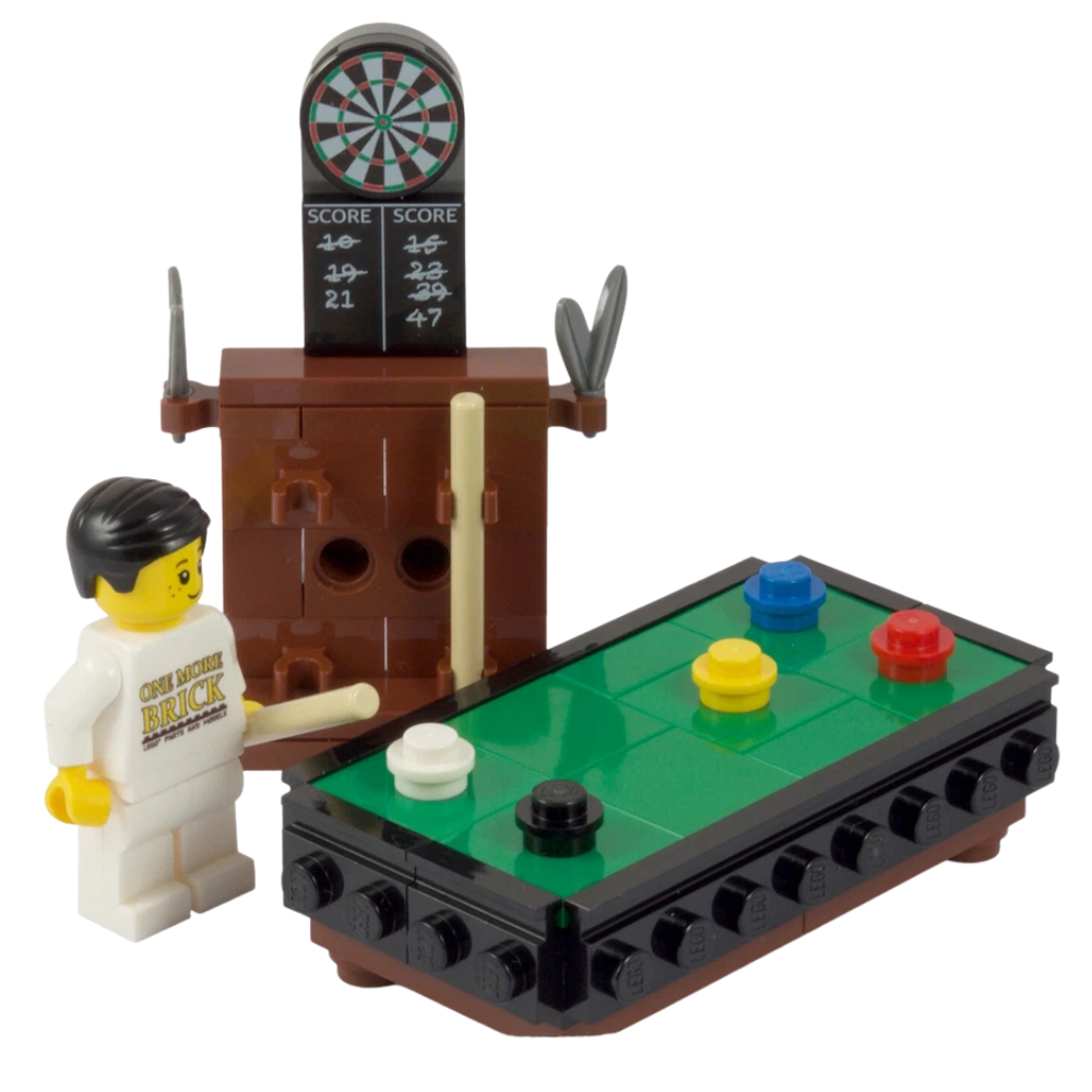 LEGO Pool Table & Darts Board Set Snooker Pub Games Room Accessory