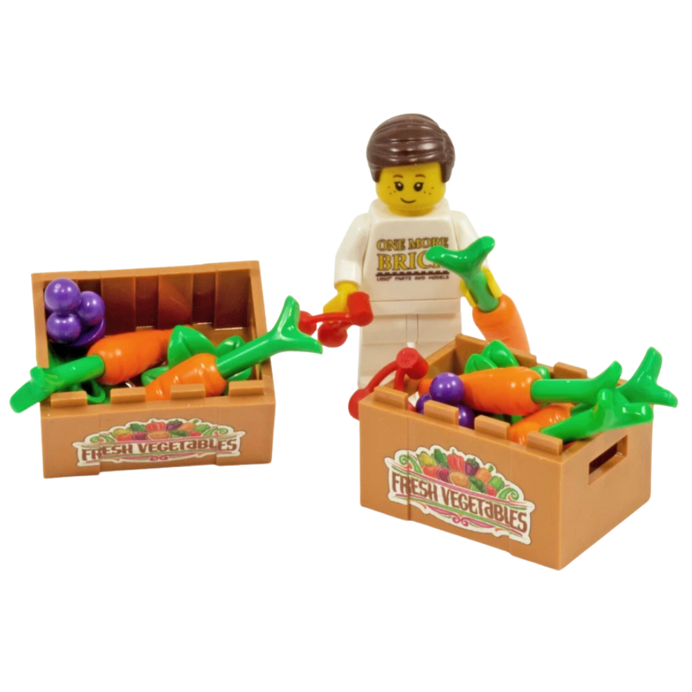 LEGO Fruit & Vegetable Crates Set of 2 Fresh Vegetables Market Stall