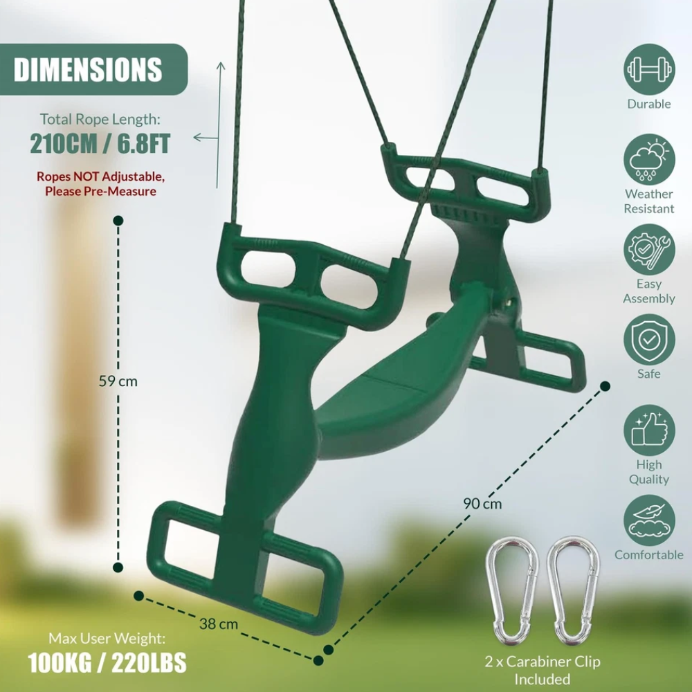 Tandem Swing for Kids Two Child Swing Seat Outdoor Playground Siblings Friends Fun Toy