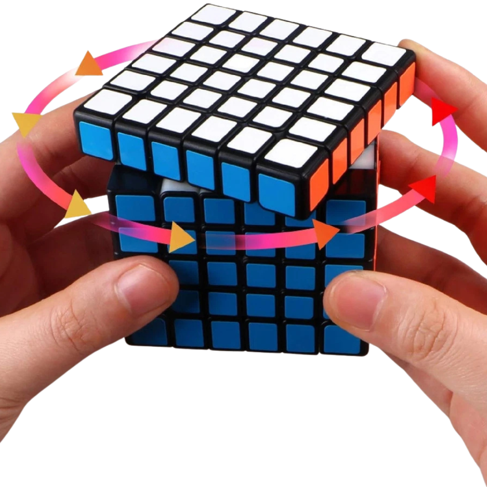 Qiyi 6x6 Magic Cube Puzzle Toy Black Super Smooth Fast Speed Cube for Brain Training