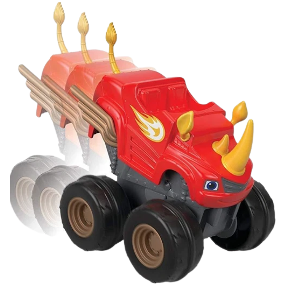 Blaze Monster Machines Rhino Slam Go Vehicle Fisher Price Red Monster Truck Racing Toy New