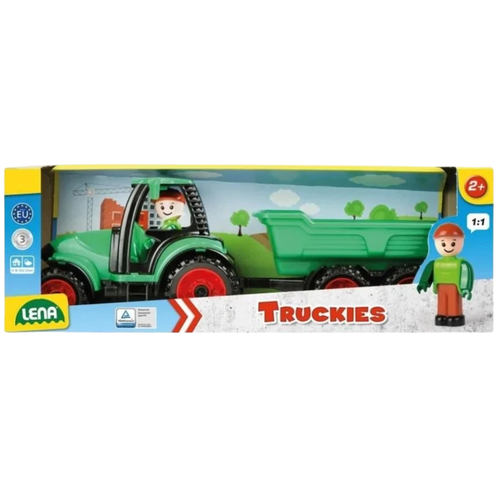 Lena Truckies Tractor with Trailer Toy Farm Vehicle for Kids Durable Design