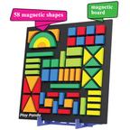 Play Panda Magnetic Shapes Puzzle Type 2 with 58 Pieces, 200 Designs and Board for Kids