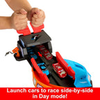 Disney Pixar Cars Glow Racers Launch Criss-Cross Playset with 2 Cars Lightning McQueen