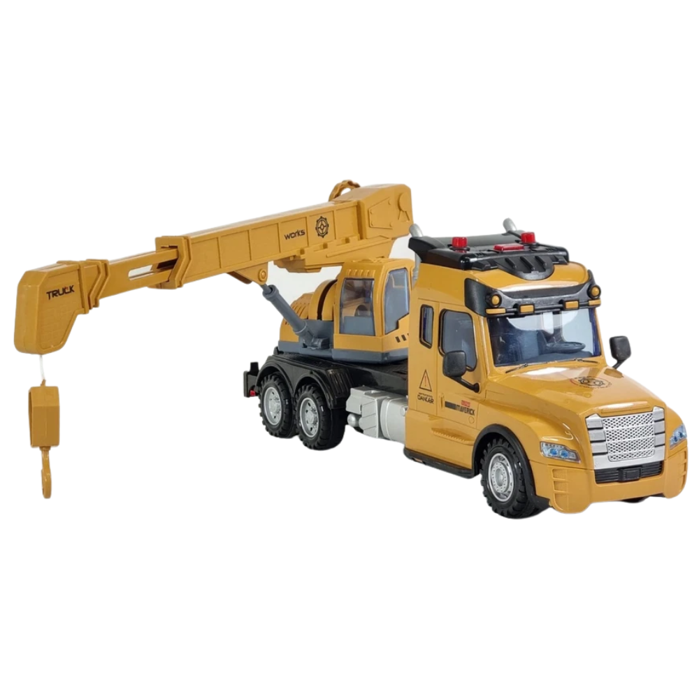 Remote Control Construction Crane Truck RC JCB Style 2.4GHz Working Lights Kids 6+
