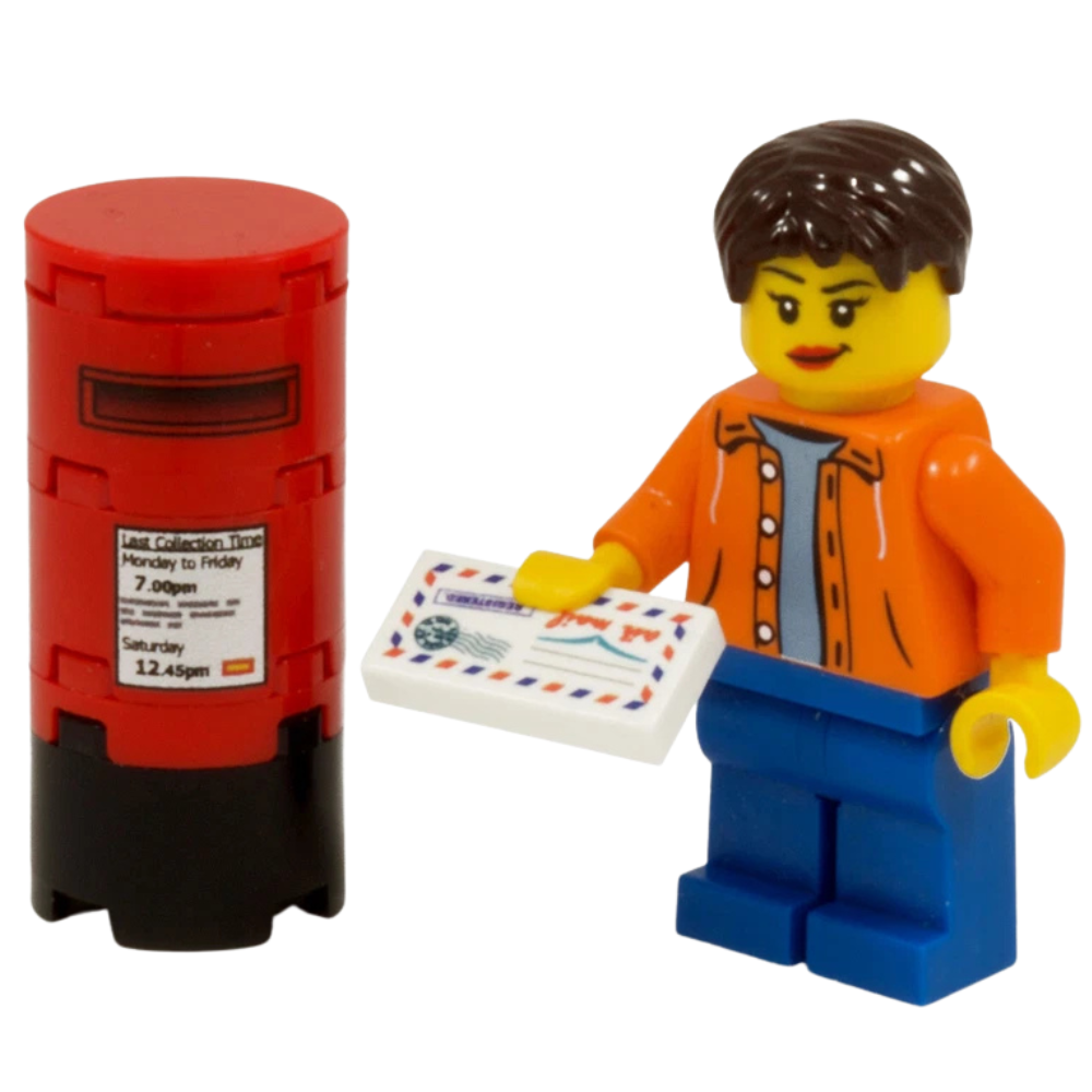 Lego Postboxes Set of 3 Custom Printed Genuine Lego Pieces Street Scene Accessories Display