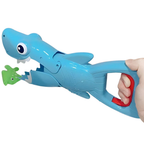 Banzai Shark Grabber Blue Bath Toy with Biting Action and 4 Floating Fish for Kids Aged 3+